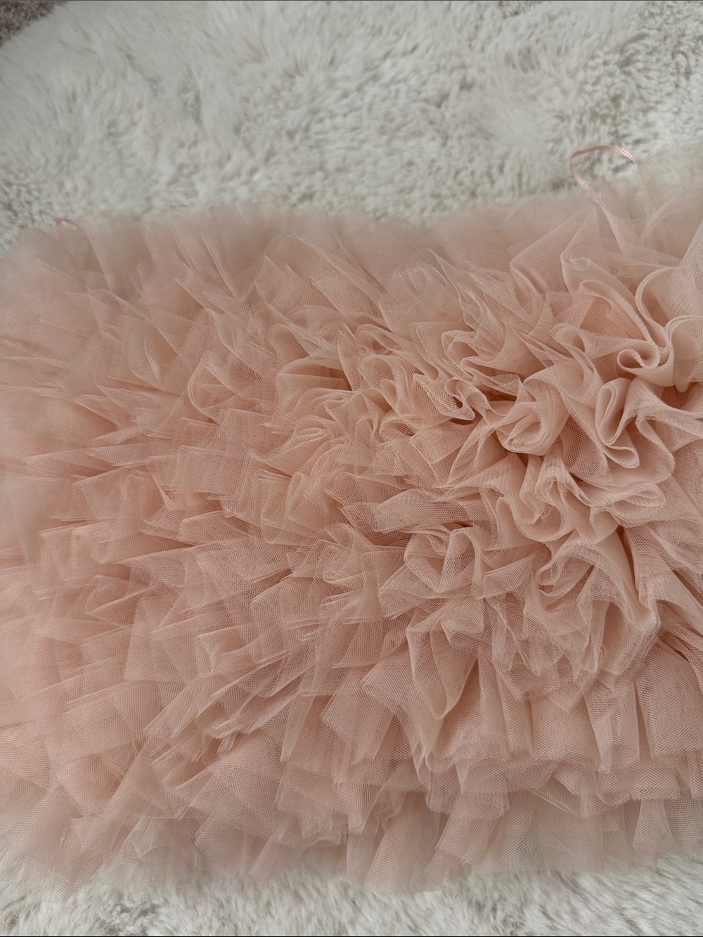 Zara Light Pink Tulle-Trim Knit Top - Picture 4 of 5
